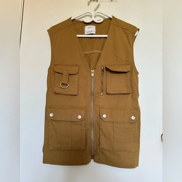 Bershka Tan Utility Vest - Picture 2 of 7